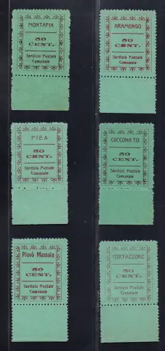 Kommunale Postdienste von Astigiano Serie 6 Werte - M