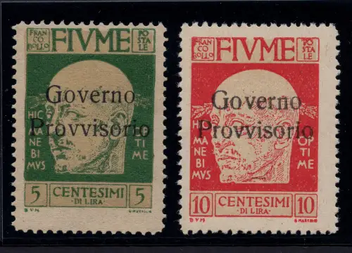 Fluss - Provisorische Regierung Nr. 177/178 Auflage Mailand postfrisch
