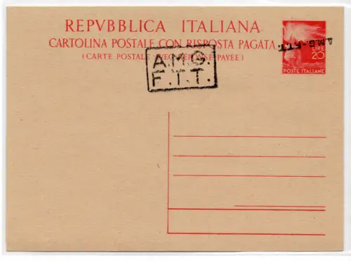 Triest A - C. P. Democratica Lire 20 + 20 Handaufdruck