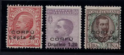 Korfu Occ. Militare italiana 1923 Nr. 9/11 Serie - MH