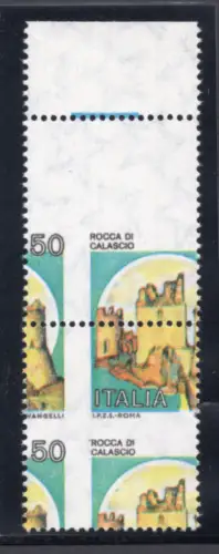 Castelli Lire 50 Rocca di Calascio verschobene Verzahnung - MNH
