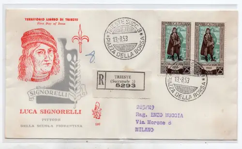 Signorelli Nr. 186 Paar auf FDC Venetia Racc.