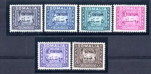 Somalia Afis - Segnatasse Nr. 1/6 die komplette Serie in sehr guter Qualität