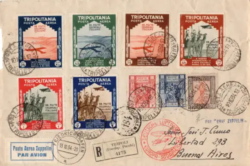 Tripolitanien - Luftpost Kolonialkunst auf Umschlag