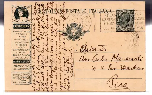 C.P. Werbung La Merveilleuse Cent. 15 Löwen Mill. 19 Nr. R 3/19