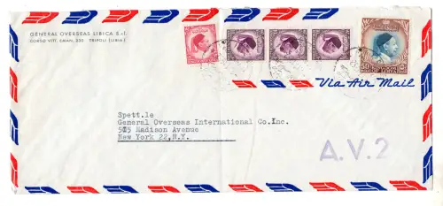 Unabhängiges Libyen - König Idris 50 m. Luftweg nach New York