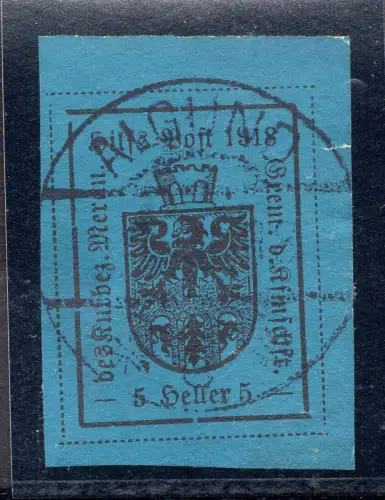 Meran Wappen 5 Heller dunkelblau II. Typ Nr. 7