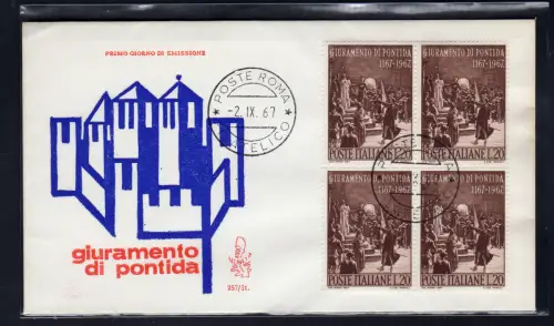 Italien FDC Venetia 1967 Pontida Viertel nicht gereist