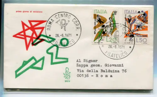 Italien FDC Venetia 1971 Gioventù gereist nach Italien 961