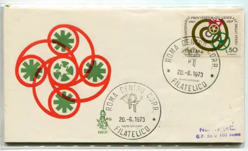 Italien FDC Venetia 1973 Provveditorato reiste nach Italien