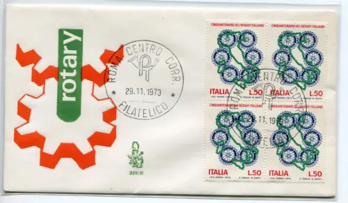 Italien FDC Venetia 1973 Rotary Viertel nicht gereist