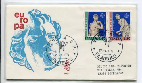 Italien FDC Venetia 1974 Europa reiste nach Italien