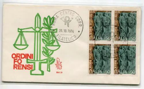 Italien FDC Venetia 1974 Forensischer Orden Viertel nicht gereist