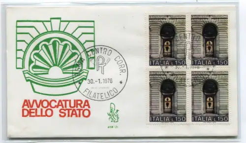 Italien FDC Venetia 1976 Rechtsanwalt Quartina nicht gereist