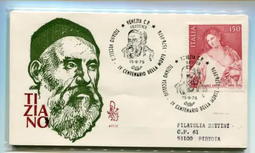 Italien FDC Venetia 1976 Tizian reiste nach Italien