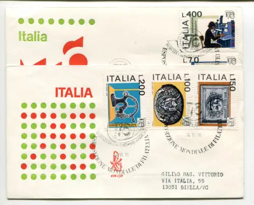 Italien FDC Venetia 1976 Italien '76 gereist Racc. für Italien