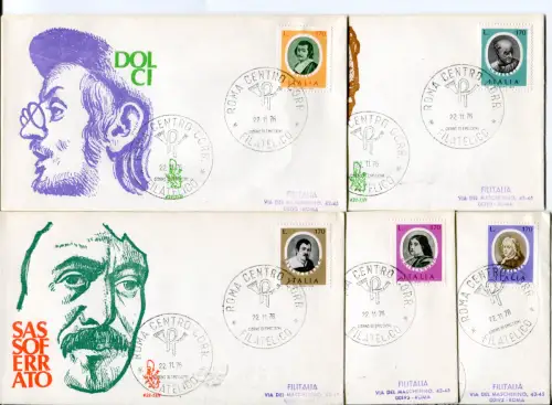 Italien FDC Venetia 1976 Illustri reiste nach Italien