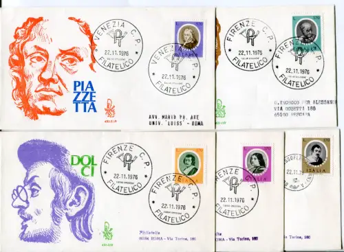 Italien FDC Venetia 1976 Illustri reiste nach Italien