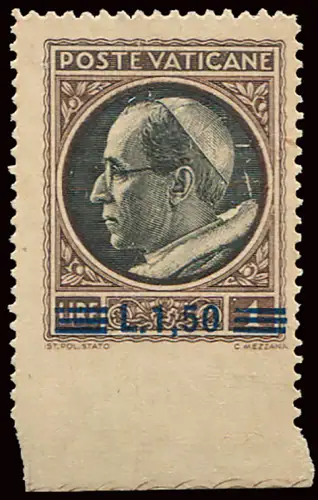 Medaillons Lire 1,50 von 1 ungezähnt unten