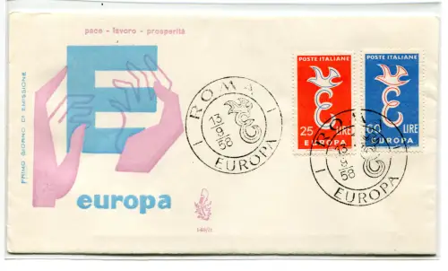 Italien FDC Venetia 1958 Europa nicht gereist
