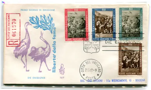 Vatikan FDC Venetia 1963 Ruhm gereist Racc. für Italien