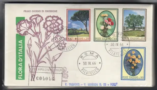 Italien FDC Venetia 1966 Flora voyata Racc. für Italien