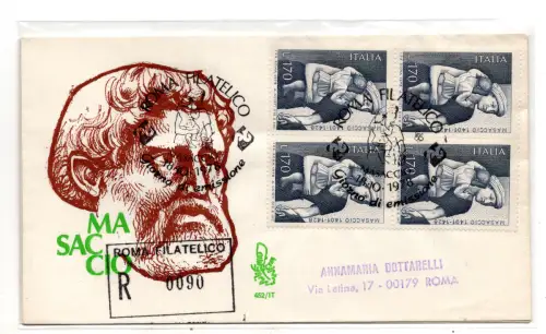 Italien FDC Venetia 1978 Masaccio Viertelreise Racc. für Italien