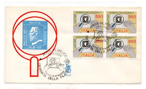 Italia FDC Venetia 1986 Gior. Philatelie Viertel nicht gereist