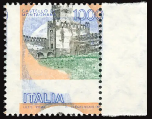 Castelli Lire 1.000 verschiedene Druckfarben der Mitte