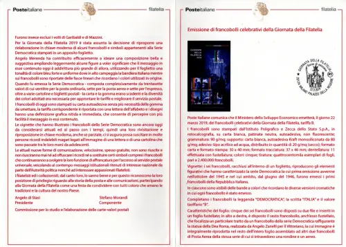 Bulletin Geschenkausgabe - Tag der Philatelie 2019 Demokratischen