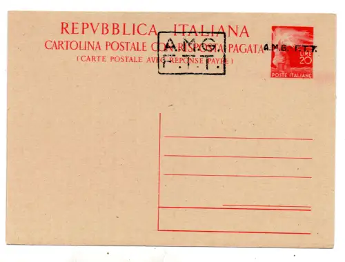 Trieste A - Democratica 20 + 20 l. rot C.P. n. C 8B