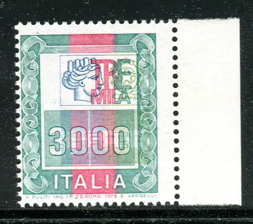 Hohe Werte Lire 3.000 Sorten Kopf nach rechts verschoben