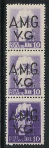 AMG.VG. - Imperiale Lire 10 Nr. 11c Druck der verblassenden Briefmarke