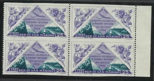 Luftpost Philatelistischer Tag Lire 25 nicht gezähnt horizontal