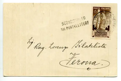 Medaillen Cent. 10 Blocks auf Postkarte
