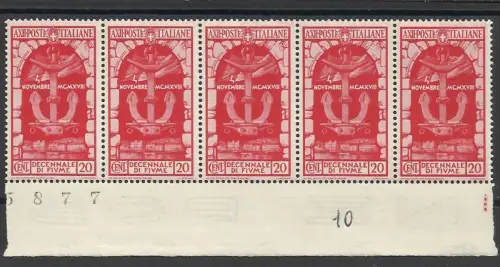 AnnexionFluss Cent.20 filigrane Sorte linke Krone und komplette Buchstaben 10/10