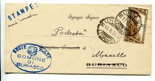 Decennale Cent. 5 isoliert auf kleinem Falz