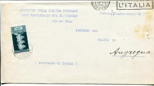 August Cent. 10 Blocks auf Falz von Angrogna in die Stadt