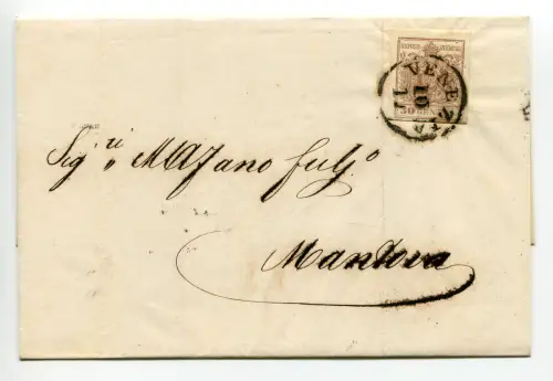 Lombardo Veneto Cent. 30 Nr. 21 Maschinenpapier