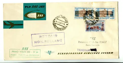 SAS Erstflug Rom/Teheran vom 30.9.61