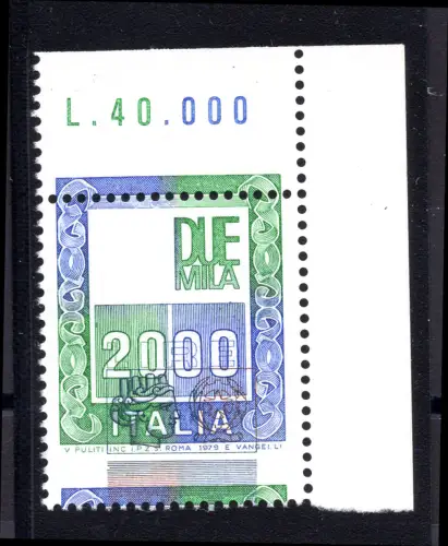 Hohe Werte Lire 2.000 Sorten vertikal verschobene Verzahnung