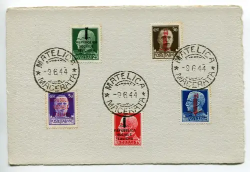Bänder auf Karton aufgebracht und gestempelt Matelica 9.6.44