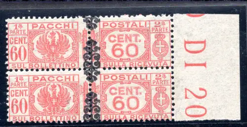 Postpakete Cent. 60 Fries Drehmoment Aufdruck nach unten verschoben