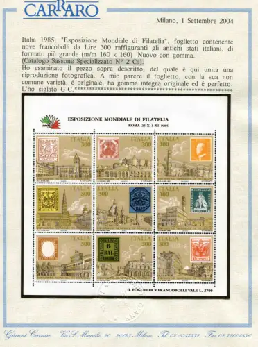 Italien '85 - Der Bogen Alte Staaten Sorte höchstes Format