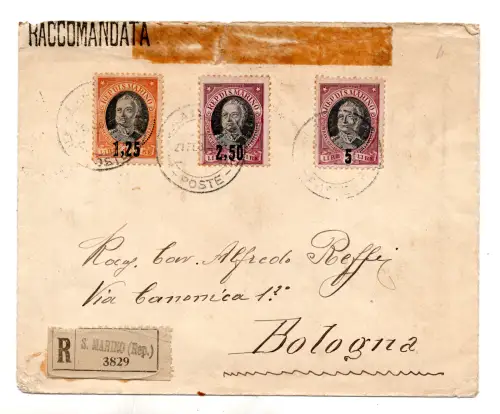 Onofri aufgedruckte Serie auf Umschlag