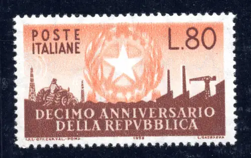 X.ann. Repubblica Lire 80 Sorten verwirrter Druck