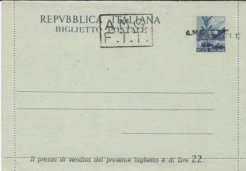 TriesteA-B.P. L.20 Democratica n.B2A (sopr.A+B) var. doppelter Aufdruck A