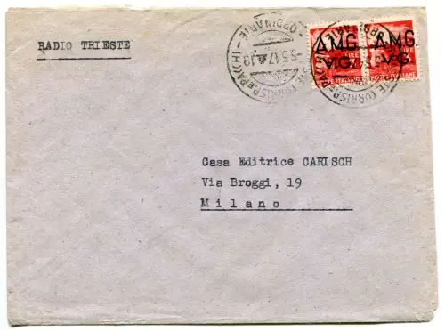 AMG. Sehr guter Zustand. - Democratica Lire 3 Paar auf Umschlag für Mailand