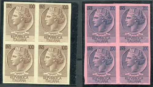 Syrakus Lire 100 und 200 Vierteldruckprobe