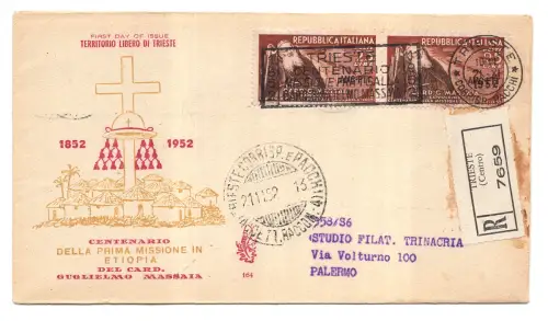 Triest A - Massaia Paar auf FDC Venedig